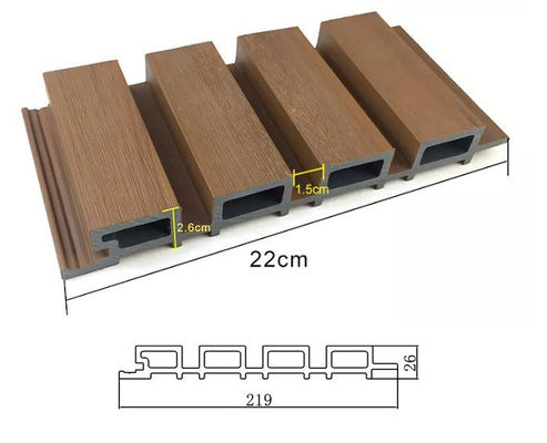 Le panneau de mur en bois composé extérieur de PVC de panneaux de mur extérieur de WPC Co a expulsé