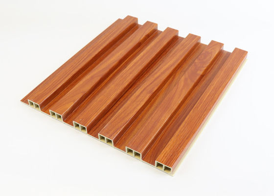 Wood Grain Louver Wpc Wall Panel 195 * 25 * 2900mm Waterproof For Interior Decoration
