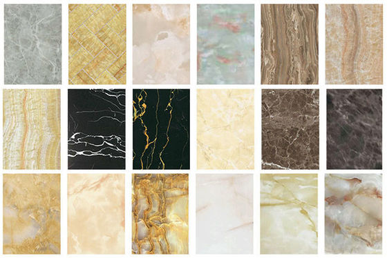 Luxury High Glossy 1220x2440mm 3mm PVC Marble Sheet Interior Wall Decoration