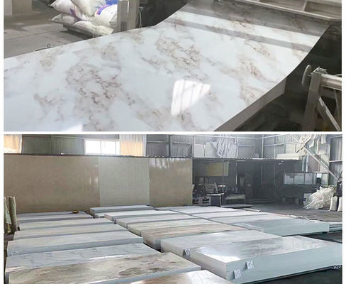 Luxury High Glossy 1220x2440mm 3mm PVC Marble Sheet Interior Wall Decoration