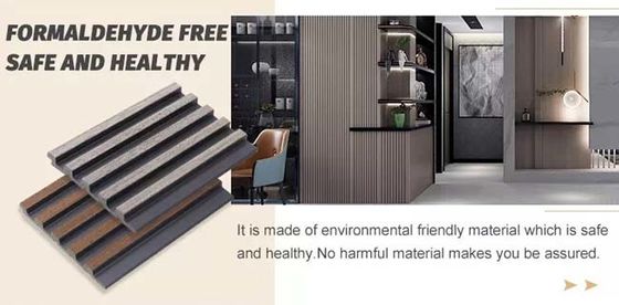 WaterProof Soundproof Fluted PS Wall Panels Easy Installation Wood Plastic Composite