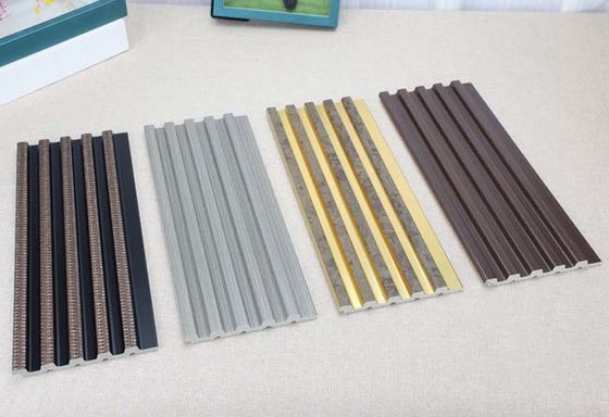 WaterProof Soundproof Fluted PS Wall Panels Easy Installation Wood Plastic Composite