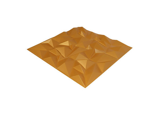 Waterproof Interior PVC Decorative 3D Wall Panels 1mm Shining Gold Diamond Design