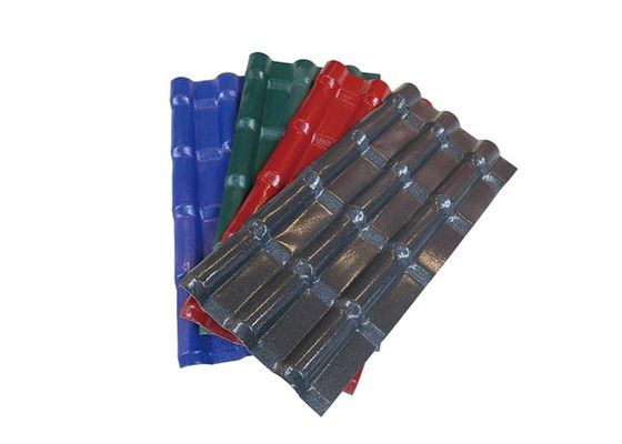 Synthetic Resin U Shape Solar Ceramic Roof Tiles Colorful Coating