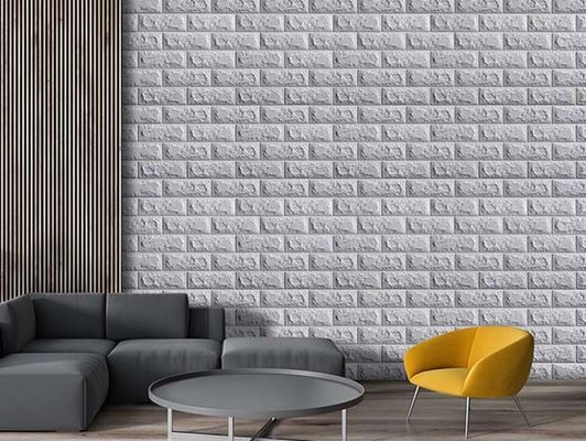 Strong Stickiness 3D Vinyl Brick Foam Wallpaper For Wall Decoration