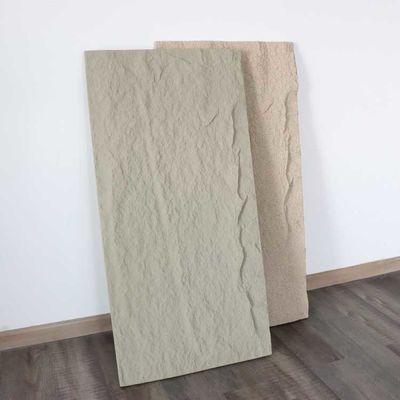 Faux Pu Stone Wall Panel Mushroom Fireproof 3mm 1220 * 2440mm