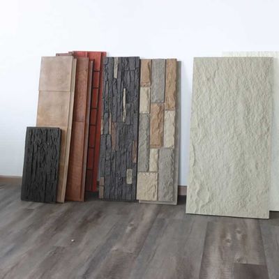 Faux Pu Stone Wall Panel Mushroom Fireproof 3mm 1220 * 2440mm