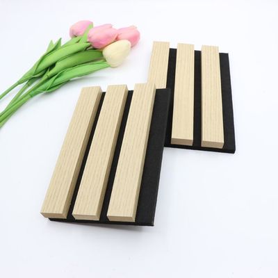 Polyester Fiber Wpc Acoustic Wall Panels Ecofriendly Wood Veneer