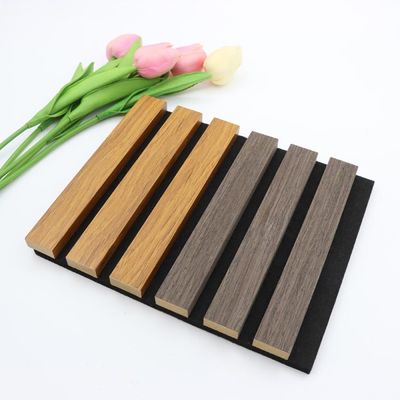 Polyester Fiber Wpc Acoustic Wall Panels Ecofriendly Wood Veneer