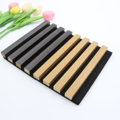 Polyester Fiber Wpc Acoustic Wall Panels Ecofriendly Wood Veneer