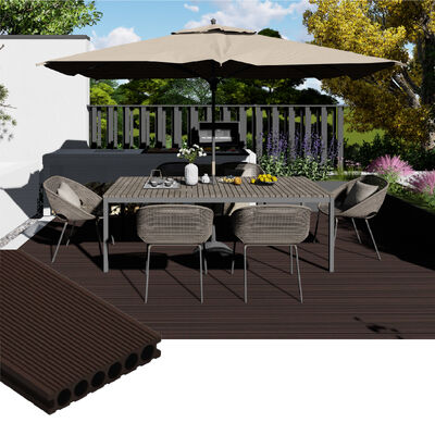 Custom Texture Outdoor WPC Decking | Waterproof Solid Composite Wood Plastic Flooring for Modern Spaces