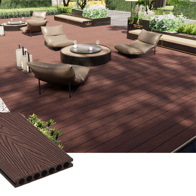 Modern Waterproof Outdoor WPC Flooring | Solid Wood Plastic Composite Decking with Customizable Texture