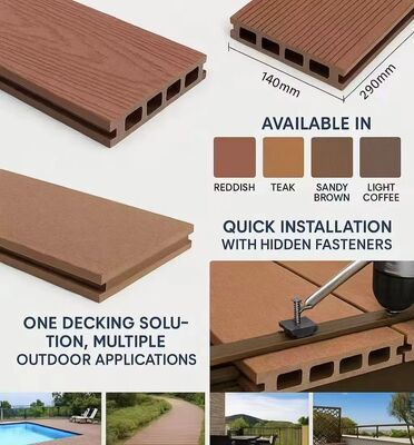 WPC Antigrietas Para Piscina Y Suelo Exterior Outdoor Waterproof Plastic Decking