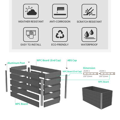 Outdoor Raised Garden Bed Planter Box With Waterproof Fire Retardant Eco Friendly Material For Backyard Planting