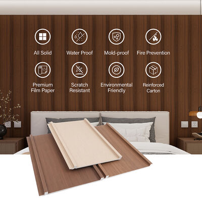 Waterproof Indoor WPC Wall Panel Easy Install Fluted Wall Cladding for Interior Decoration