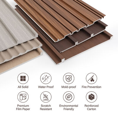 Modern Wood Grain Fluted Design WPC Wall Panel Waterproof Indoor Wall Cladding for Living Room and Bedroom