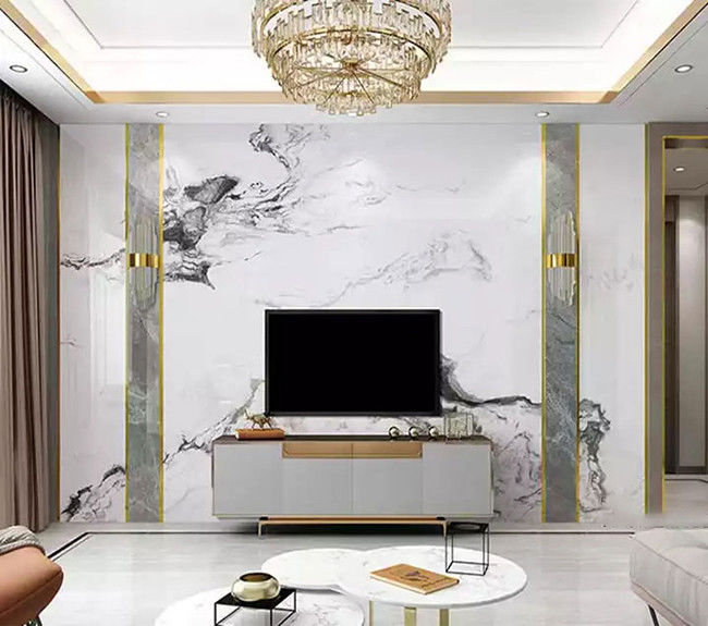 Waterproof Interior Decorative PVC Marble Sheet UV Marble Panels 2mm - 5mm