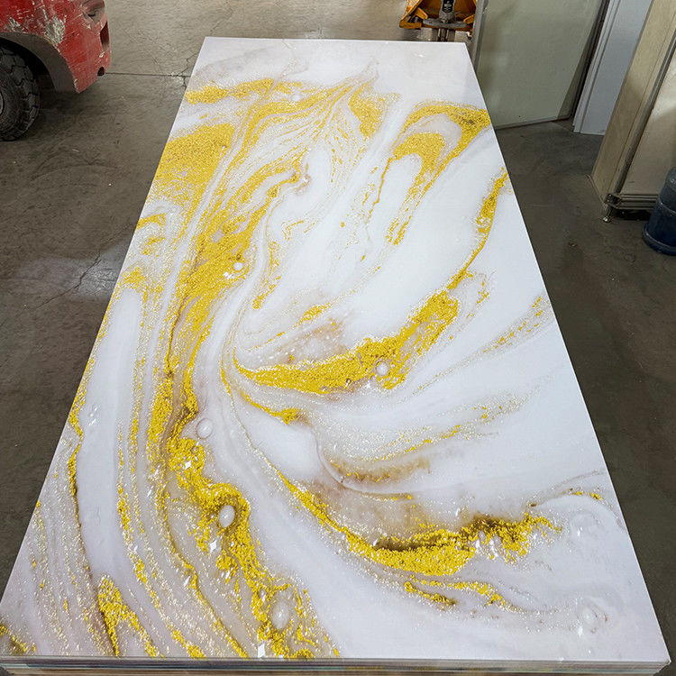 4*8 Ft UV PVC Marble Sheet Waterproof Hot Stamping/3D Printed Indoor Panels UV Boards