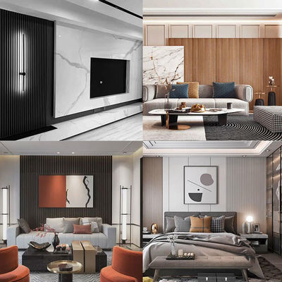 Interior Waterproof Wood Grain Laminated PVC WPC Wall Panels Designs Decor