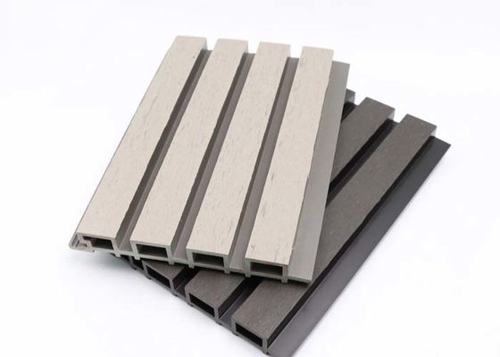Wood Plastic Composite Exterior Wall Panel Co Extruded Fluted WPC Cladding Panel