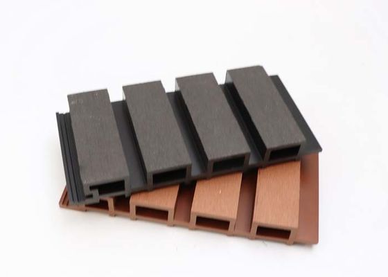 Wood Plastic Composite Exterior Wall Panel Co Extruded Fluted WPC Cladding Panel