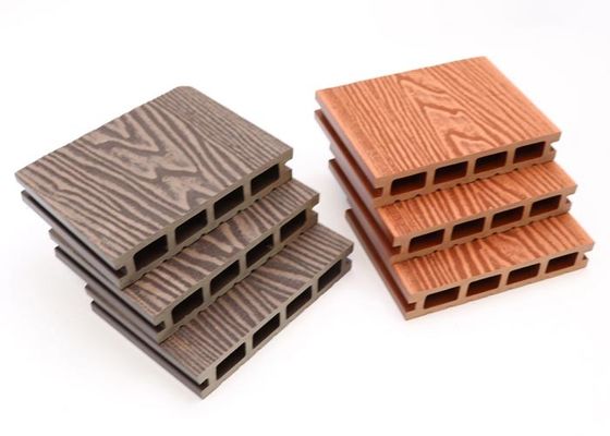 Co Extrusion Exterior WPC Decking Hollow Composite Decking Board