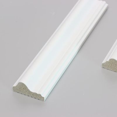 White Decorative Skirting Tile Baseboard Primed Moulding With Led Light