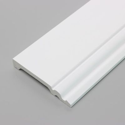 White Decorative Skirting Tile Baseboard Primed Moulding With Led Light