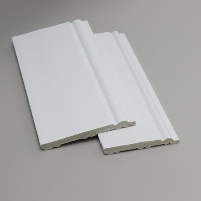 White Decorative Skirting Tile Baseboard Primed Moulding With Led Light