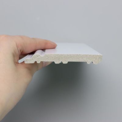 White Decorative Skirting Tile Baseboard Primed Moulding With Led Light