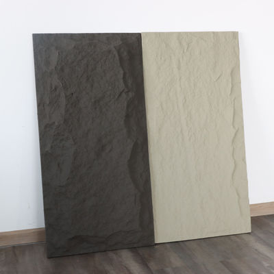 Dark Grey PU Polyurethane Faux Mushroom Stone Wall Panel Lightweight