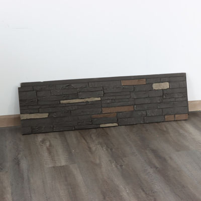 Dark Grey PU Polyurethane Faux Mushroom Stone Wall Panel Lightweight