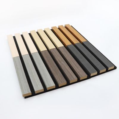Wood Veneer Luxury Acoustic Panels Fabric Wooden Grooved Fluted