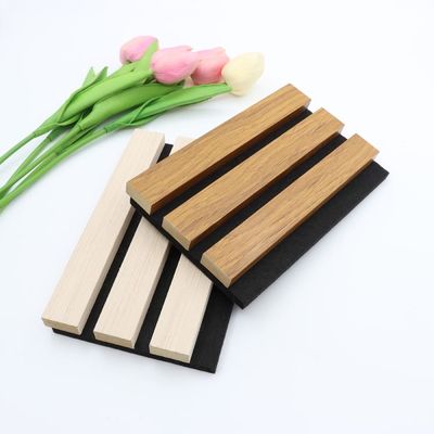Custom Acoustic Wall Panel Board 100% Polyester+MDF With Veneer Soundproofing