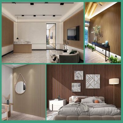 Custom Acoustic Wall Panel Board 100% Polyester+MDF With Veneer Soundproofing