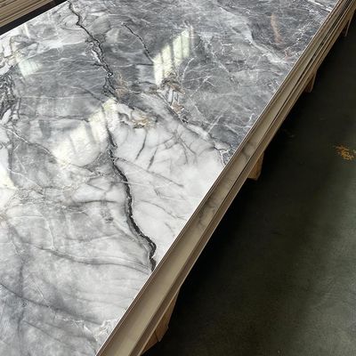 High Glossy Marble Texture WPC Wall Panel Bamboo Charcoal Wood Veneer PVC Marble Sheet