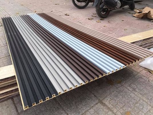 Wooden Grain PVC WPC Wall Panel Fluted Wall Panels WPC 3D Wall Panel