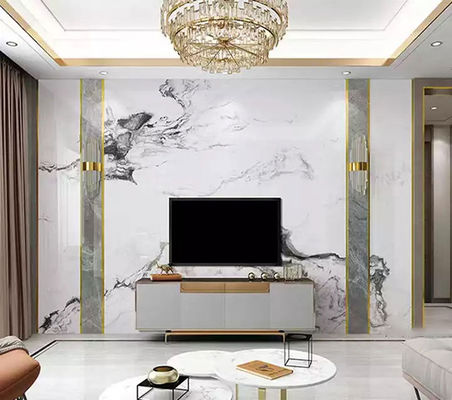 Waterproof Interior Decorative PVC Marble Sheet UV Marble Panels 2mm - 5mm