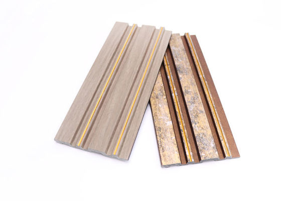 Indoor Panels PS Wall Cladding Panel With Gold Silver Line For Background 120x12mm