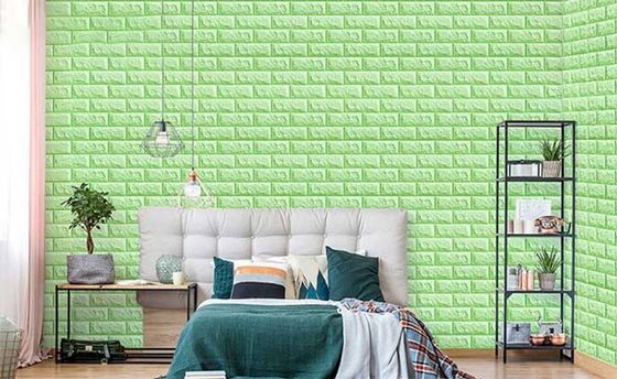 Strong Stickiness 3D Vinyl Brick Foam Wallpaper For Wall Decoration