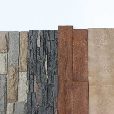 Faux Pu Stone Wall Panel Mushroom Fireproof 3mm 1220 * 2440mm