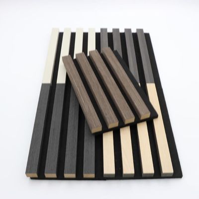 Custom Acoustic Wall Panel Board 100% Polyester+MDF With Veneer Soundproofing