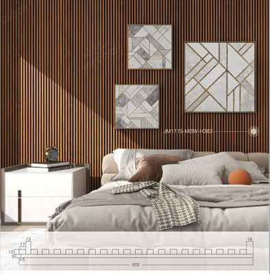 Acoustic Wpc Wall Panel Wood Slat Panel For Home Decoration