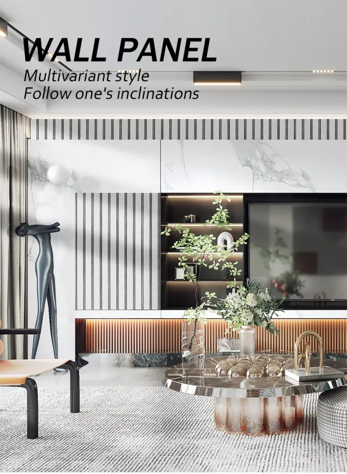 Interior WPC Decorative Wall Panels Easy Install Modern Design Hotel Office