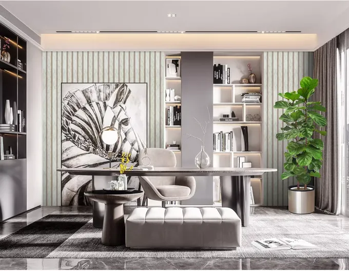 Interior WPC Decorative Wall Panels Easy Install Modern Design Hotel Office