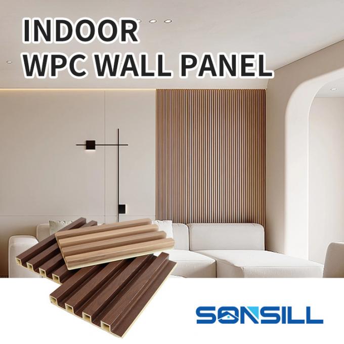 Wood Plastic Composite Cladding Fluted Wall Board WPC Interior Wall Panel