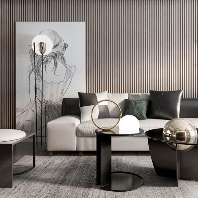 WPC Wooden Grain Laminated Indoor Wpc Wall Panel For Interior Decoration