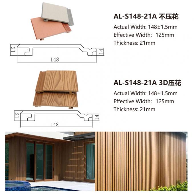 Modern WPC Wall Panels with Wood Grain Texture for Exterior Decoration