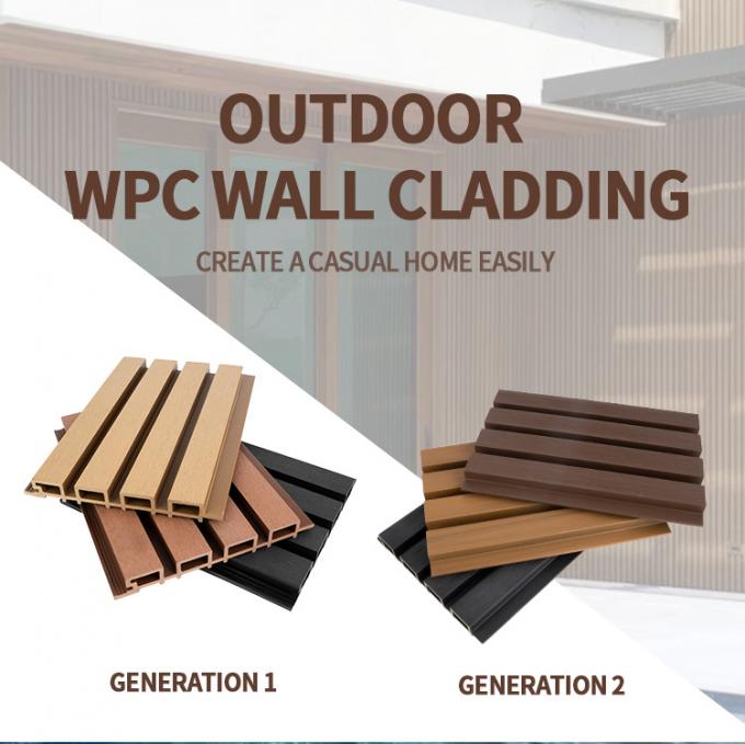WPC Fluted Wall Panels Exterior Co-extrusion Wood Plastic Composite ...