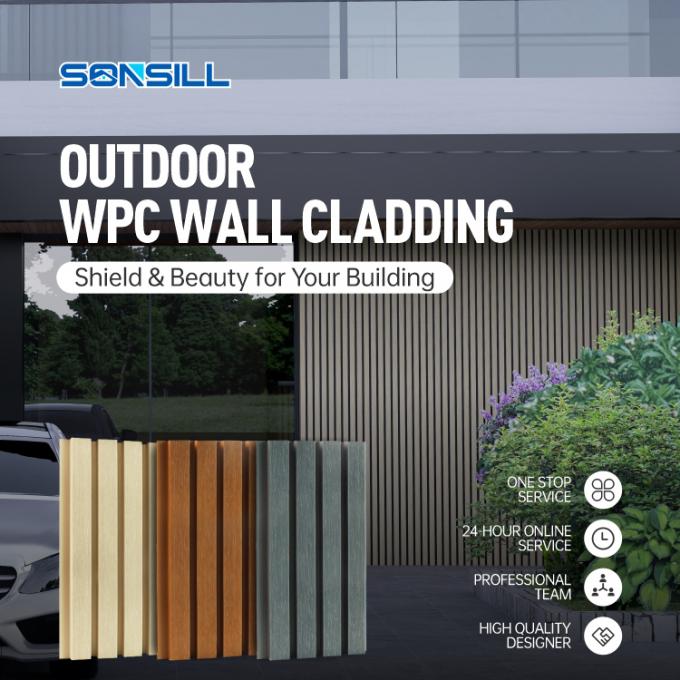 Exterior WPC Wall Cladding for Building Facades and Outdoor Wall Decoration